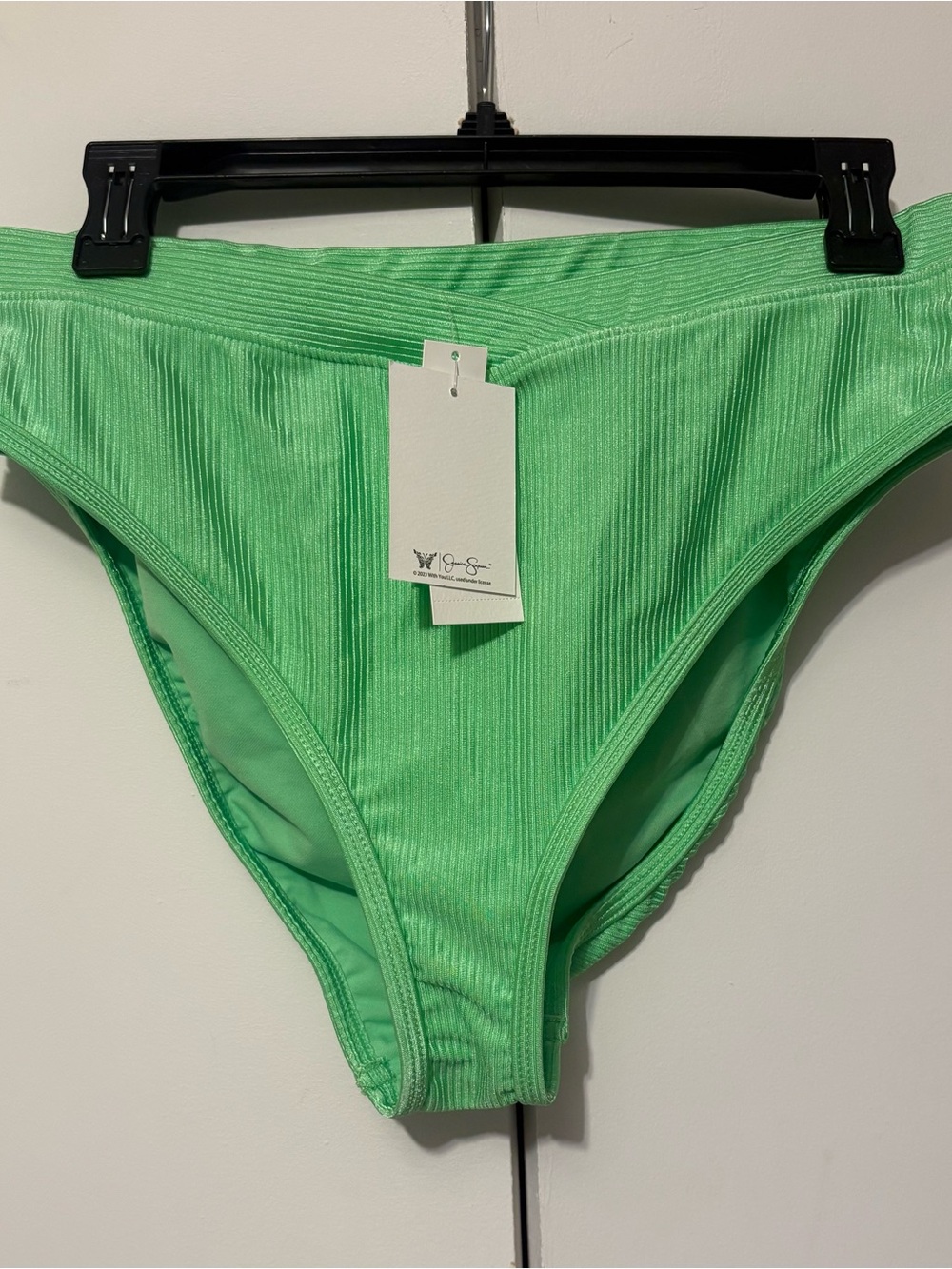 Jessica Simpson Green Ribbed Bikini Bottom